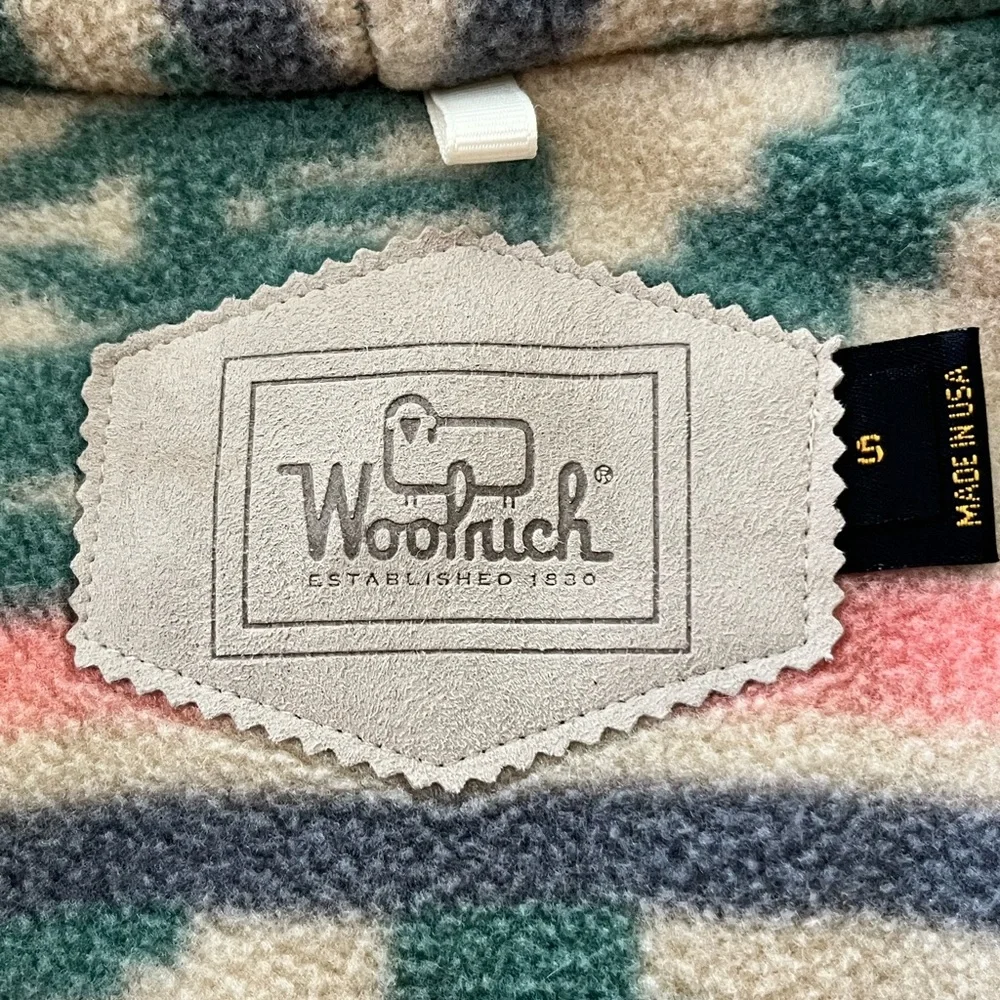 Vintage WoolRich fleece jacket womens SMALL made in USA southwestern Aztec shawl - Picture 3 of 7